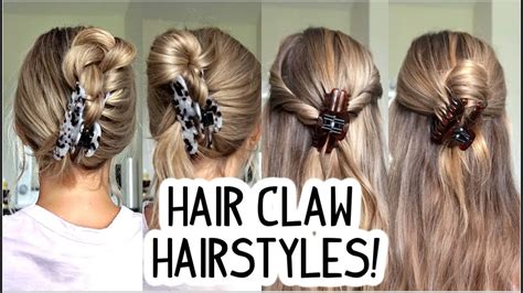 how to easy and quick claw clip hairstyles short medium and long hairstyles youtube