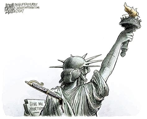 18 Donald Trump Cartoons Featuring The Statue Of Liberty