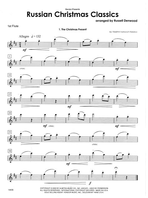 Russian Christmas Classics 1st Flute Sheet Music Direct