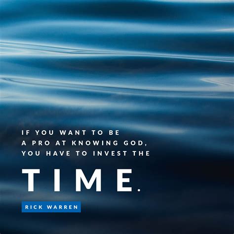 If you want to be a pro at knowing God, you have to invest the time