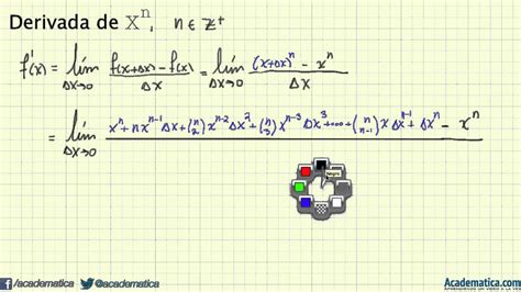 Demostración de la derivada de f(x)=x^n con n entero positivo. - YouTube