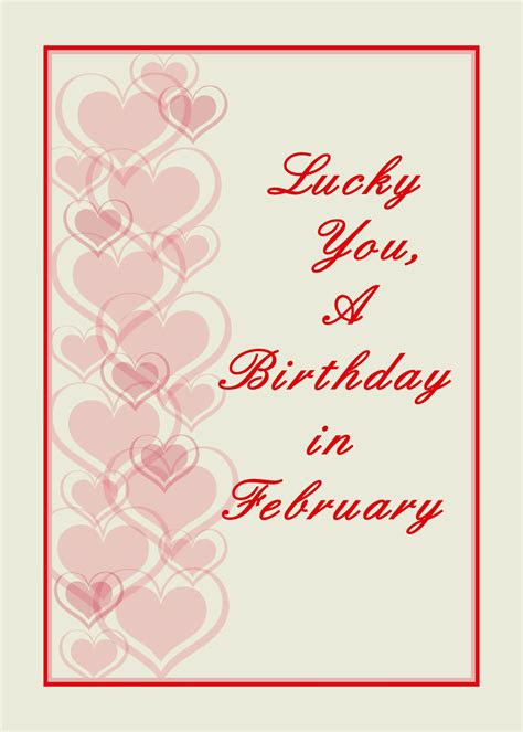 February Birthday Greeting Card By Rosie Cards © Birthday Greetings