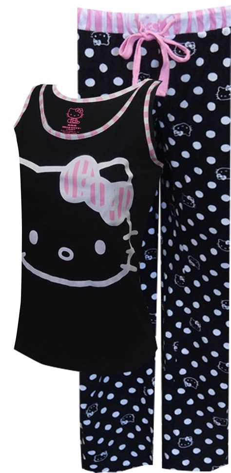 Hello Kitty Black White And Pink All Over Pajama Hello Kitty Clothes