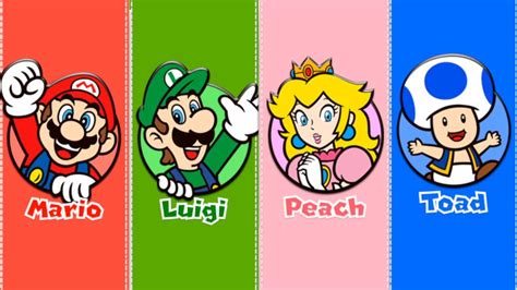 Super Mario 3D World Mario Vs Luigi Vs Toad Vs Peach 4 Characters Play