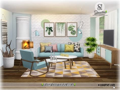 Scandifever Living Room By Simcredible At Tsr Sims 4 Updates