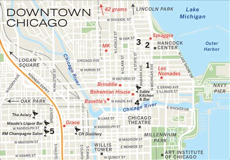 Downtown Chicago Tourist Map
