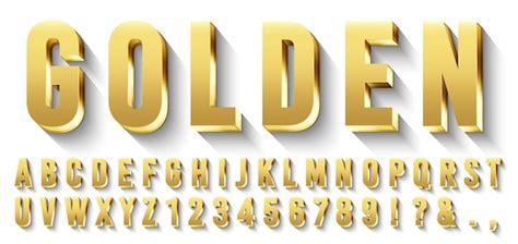 Premium Vector Golden Font Metallic Gold Letters Luxury Typeface