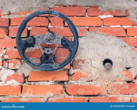 A Battered Old Car Steering Wheel Stock Image Image Of Damage Knob