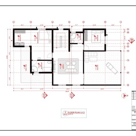 Residential Modern House Architecture Plan With Floor Plan Section