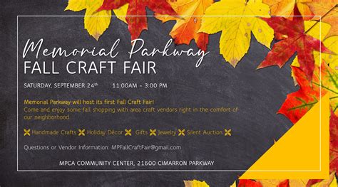 Memorial Parkway Fall Craft Fair News