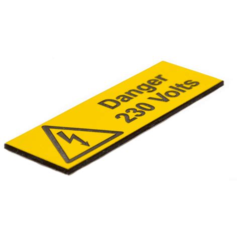 Danger 230 Volts Labels Rigid Engraved 75mm X 25mm Pack Of 5 Rsis