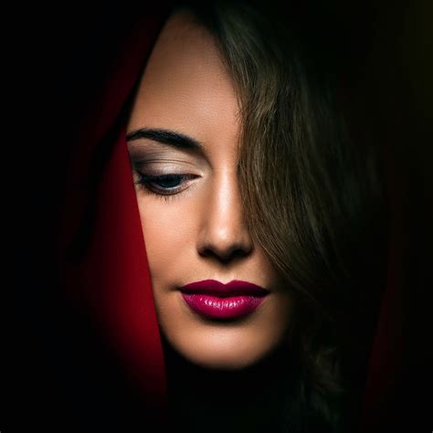 Wallpaper Face Women Model Portrait Red Makeup Black Hair