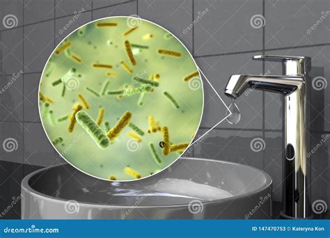 Safety Of Drinking Water Concept Bacteria Contaminated Drinking Water