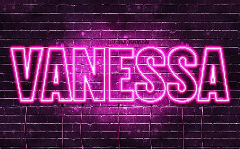 K Free Download Vanessa With Names Female Names Vanessa Name Purple Neon Lights