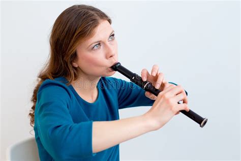 Woman Playing On A Flute Stock Image Image Of Concert 114617045