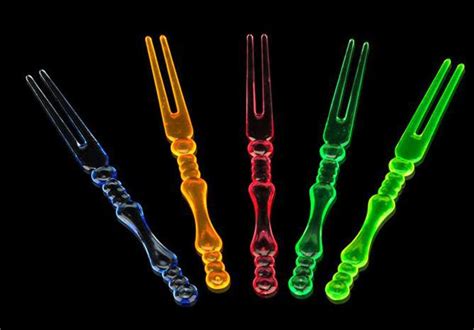 Kitchen Bar Tableware Forks Colored Transparent Plastic Pp