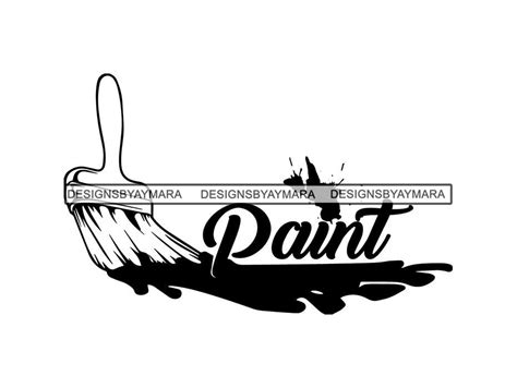 Paint Brush Splatter Text Design Logo Vector Concept Stroke Painting