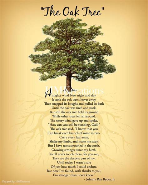 Oak Tree Poem Inspirational Printable Art Nature Wall Art Etsy Tree