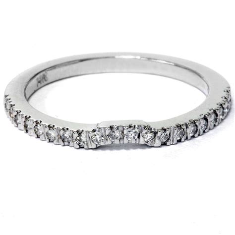 Home 18k selection 18k white gold wedding bands plain wedding bands. 1/6ct Curved Diamond Wedding Band 14K White Gold | eBay