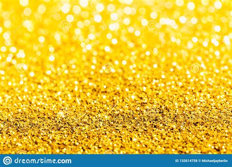 Gold Glitter Close Up Background With Shallow Depth Of Field Stock