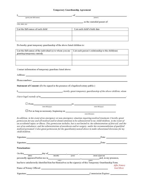 Fillable Form To Grant Custody Of Minor Children Printable Forms Free