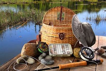 Fishing Lake Background Tackle Equipment Wallpapers Summer