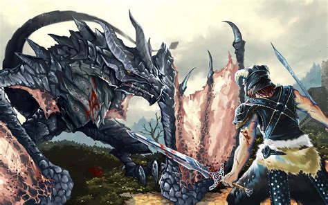 Dragons The Elder Scrolls V Skyrim Dovahkiin Hd Wallpaper