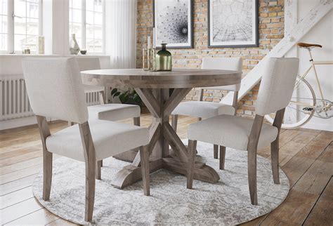 Round Wood Dining Room Table For 4 Circular Dining Table