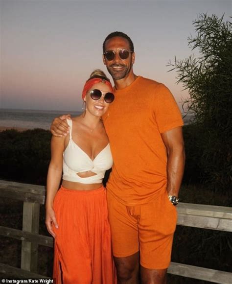 Kate Wright Displays Her Bronzed Physique As She Cosies Up To Fiancé Rio Ferdinand In The