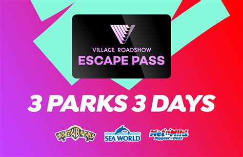 3 Day Escape Pass Warner Bros Movie World Sea World And Wetnwild
