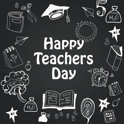 Happy Teachers Day White And Black Text Effect Psd For Free Download