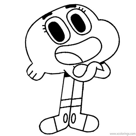 The Amazing World Of Gumball Coloring Pages Darwin