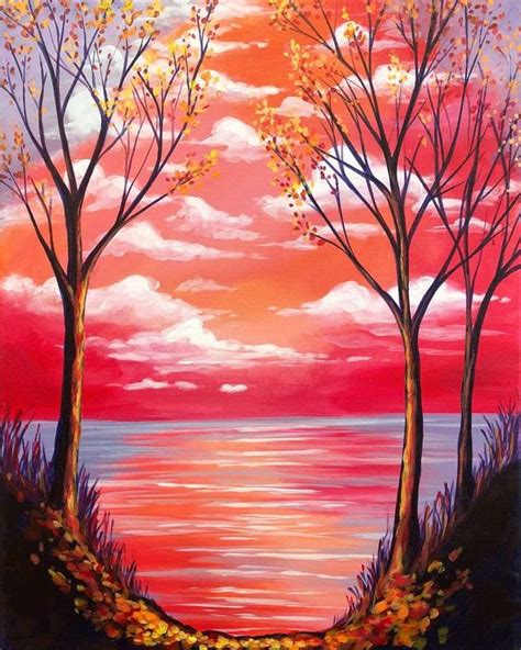 Beautiful Easy Landscape Painting Ideas For Beginners Sunrise Paintin