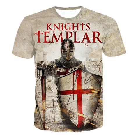 Knights Templar Printed 3d T Shirts Men T Shirts New Design Tops Tees