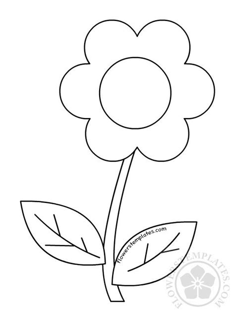 Flower with stem and leaf coloring page | Flowers Templates