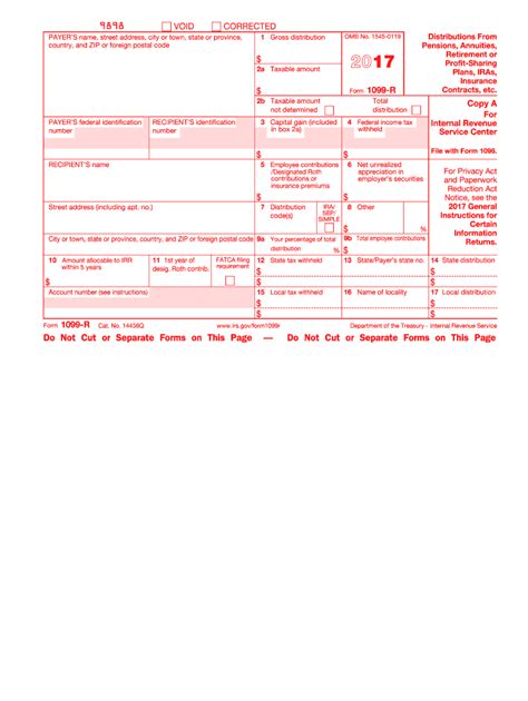 Irs 1099 R 2017 Fill And Sign Printable Template Online Us Legal Forms