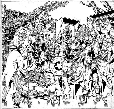 Download Avengers from 1981 calendar. George Perez art. | Avengers coloring, Avengers coloring pages ...