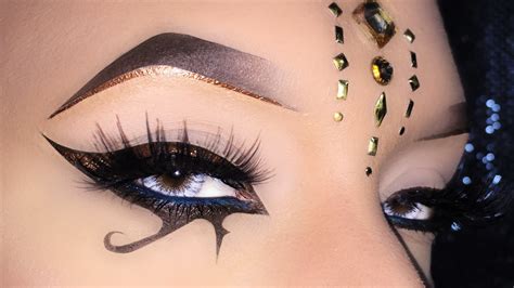Bronze Egyptian Goddess Eyeliner Arabic Inspired Makeup Tutorial المكياج العربي Youtube