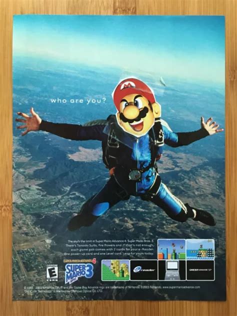 Super Mario Bros Advance 4 Mario 3 Gba 2003 Print Adposter Official