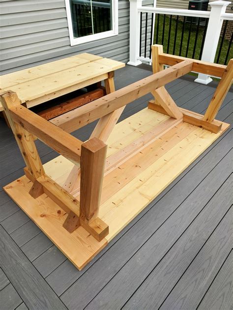 It is always good to have a farmhouse table that is big enough to make the. DIY Truss Beam Farmhouse Style Outdoor Table and Benches ...