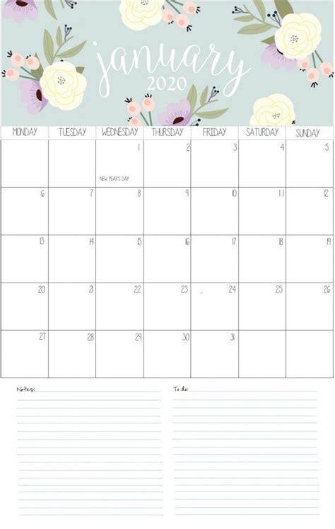 January 2020 Desk Monthly Planner Free Printable Calendar Templates