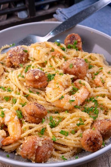 Easy Shrimp Chorizo Pasta Best Homemade Seafood Pasta Recipe Dinner