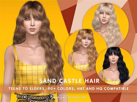 Sonyasims Sand Castle Hair ~ The Sims Resource Sims 4 Hairs
