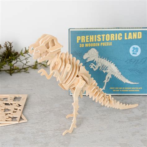 The wooden set does not need any tools and glue to get assembled. Tyrannosaurus 3d Wooden Puzzle | Rex London (dotcomgiftshop)
