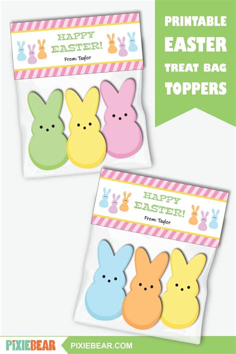 Printable Easter Bag Toppers Editable Easter Treat Bag Etsy