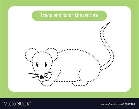 Mouse Trace And Color Picture Educational Vector Image