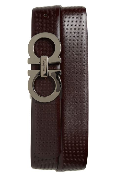 Salvatore Ferragamo Double Gancio Calfskin Leather Belt | Nordstrom