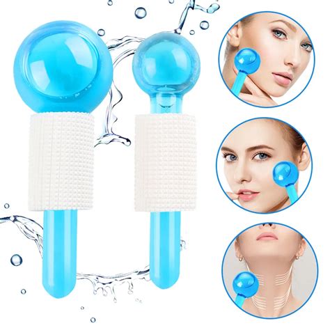 12pcsbox Beauty Ice Therapy Face Massage Ball Cool Compress Globes Hockey Facial Massager