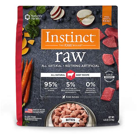 Another expensive option (as reviewed by customers) is this range of soft, irresistible raw food toppers. Nature's Variety® Instinct® Raw Bites Dog Food - Natural ...