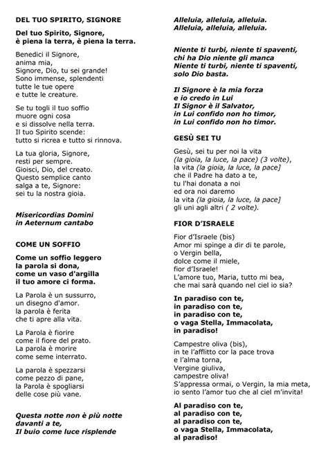Volevo prendere polina per mano; Scarica il foglietto dei canti - Parrocchia San Camillo ...